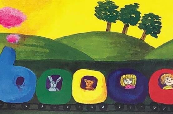 תמונת מופע: ברכבת יושבת ארנבת-הצגות 2 שחקנים בלובי התיאטרון